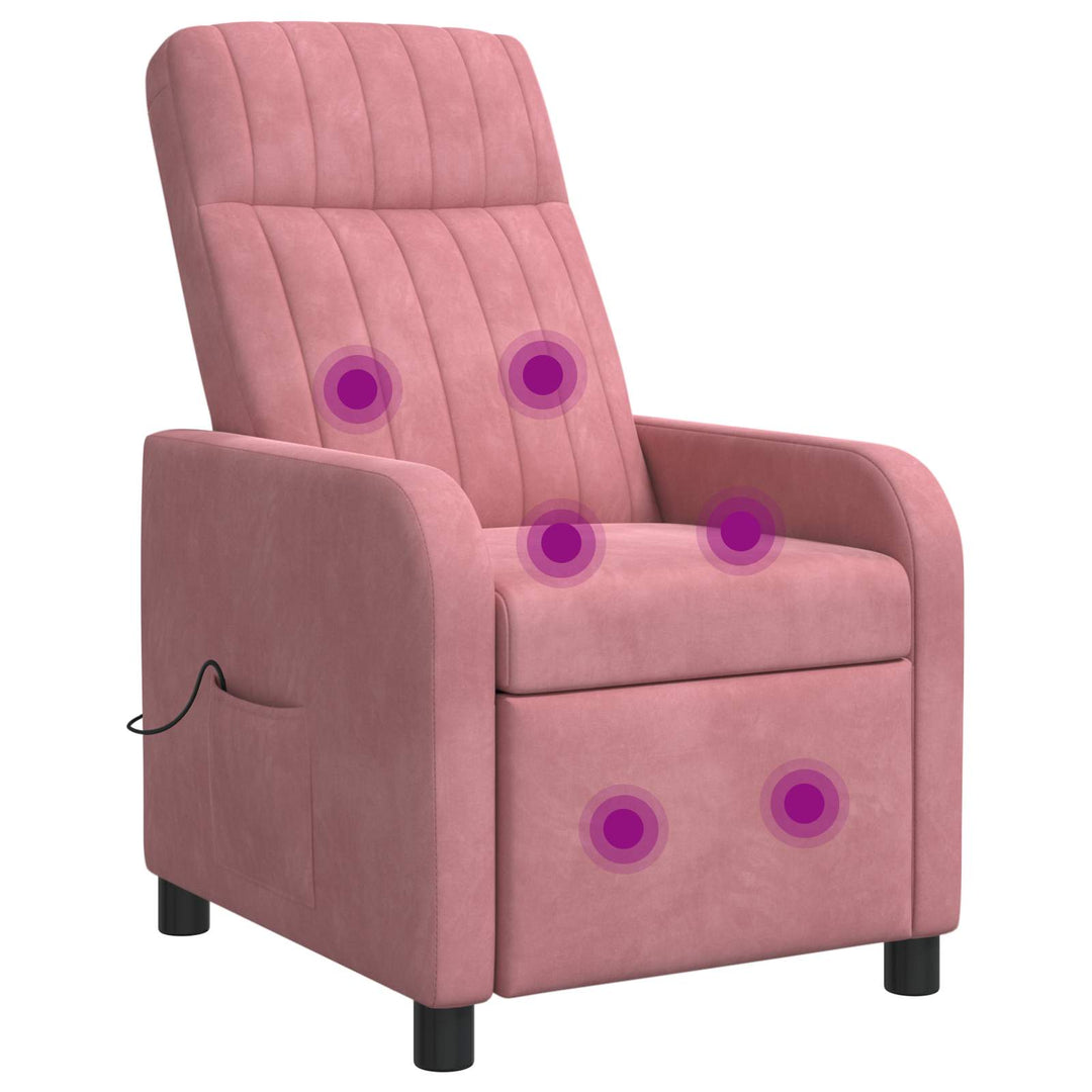 Massage Lænestol Lyserød Velour (V)