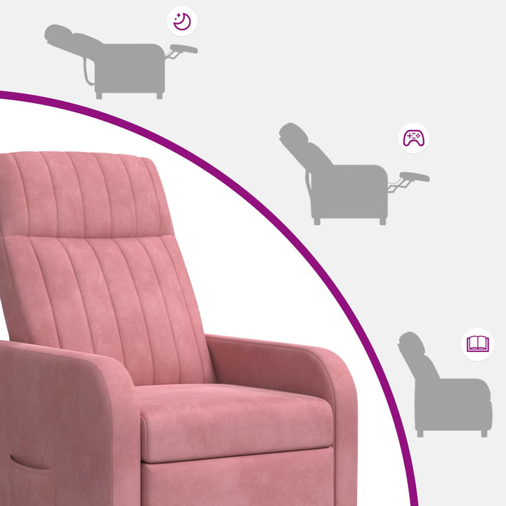 Massage Lænestol Lyserød Velour (V)