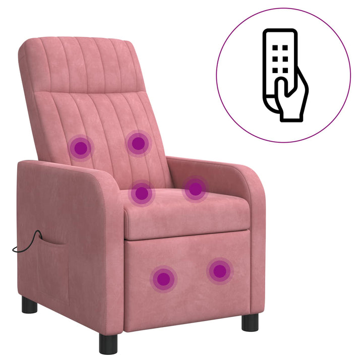 Massage Lænestol Lyserød Velour (V)