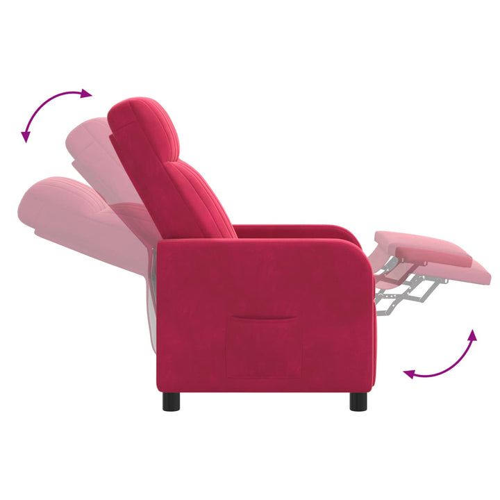 Massage Lænestol Vinrød Velour (V)