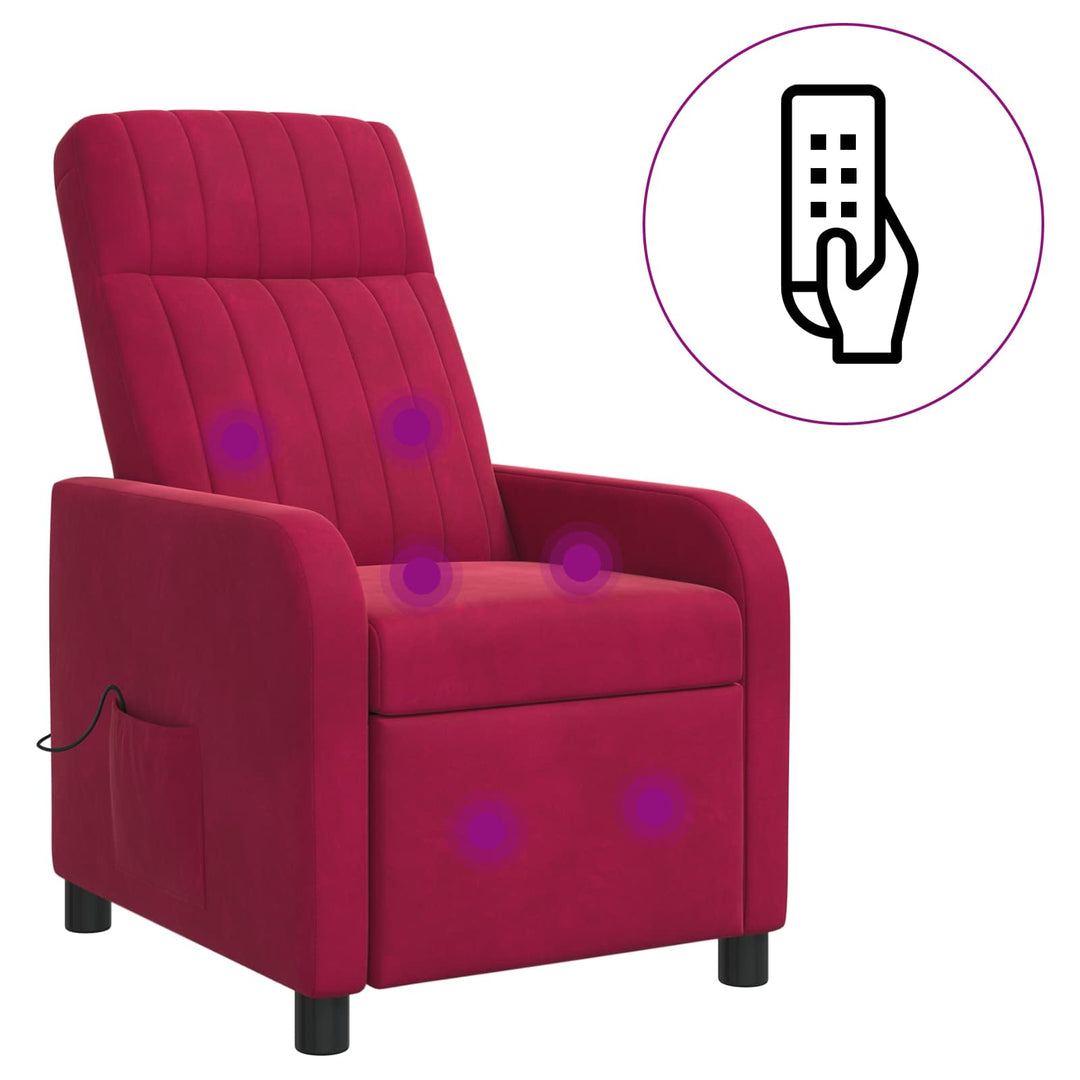 Massage Lænestol Vinrød Velour (V)