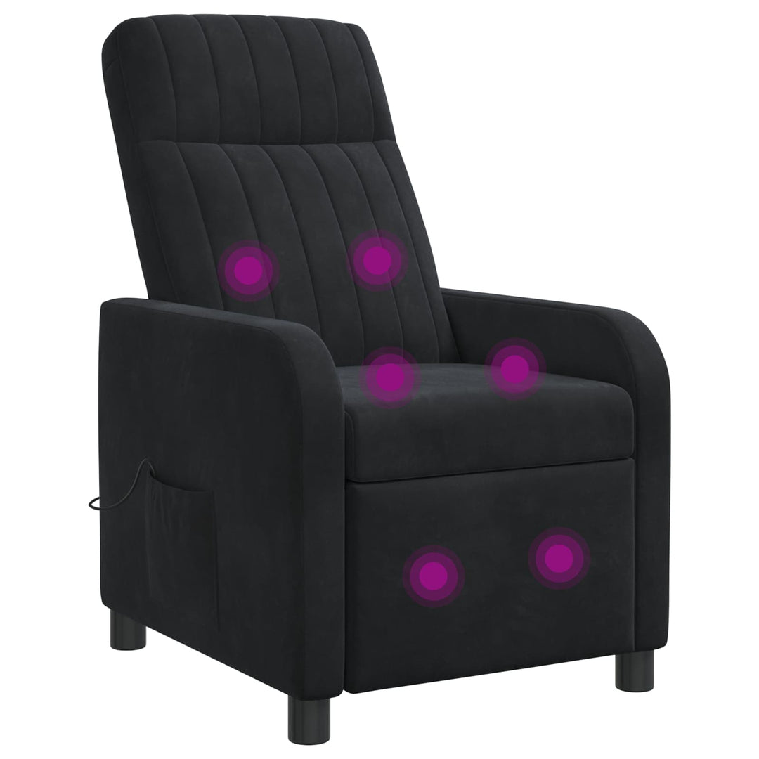 Massage Lænestol Sort Velour (V)