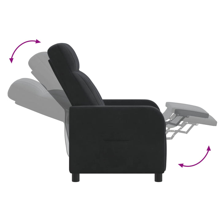 Massage Lænestol Sort Velour (V)