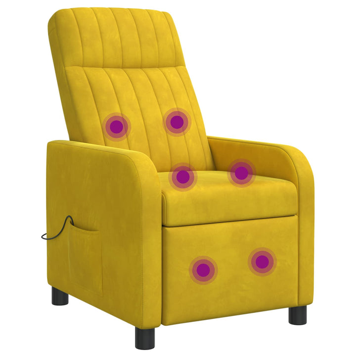 Massage Lænestol Gul Velour (V)