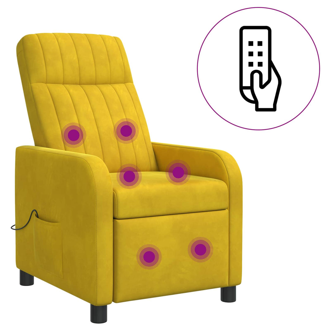 Massage Lænestol Gul Velour (V)