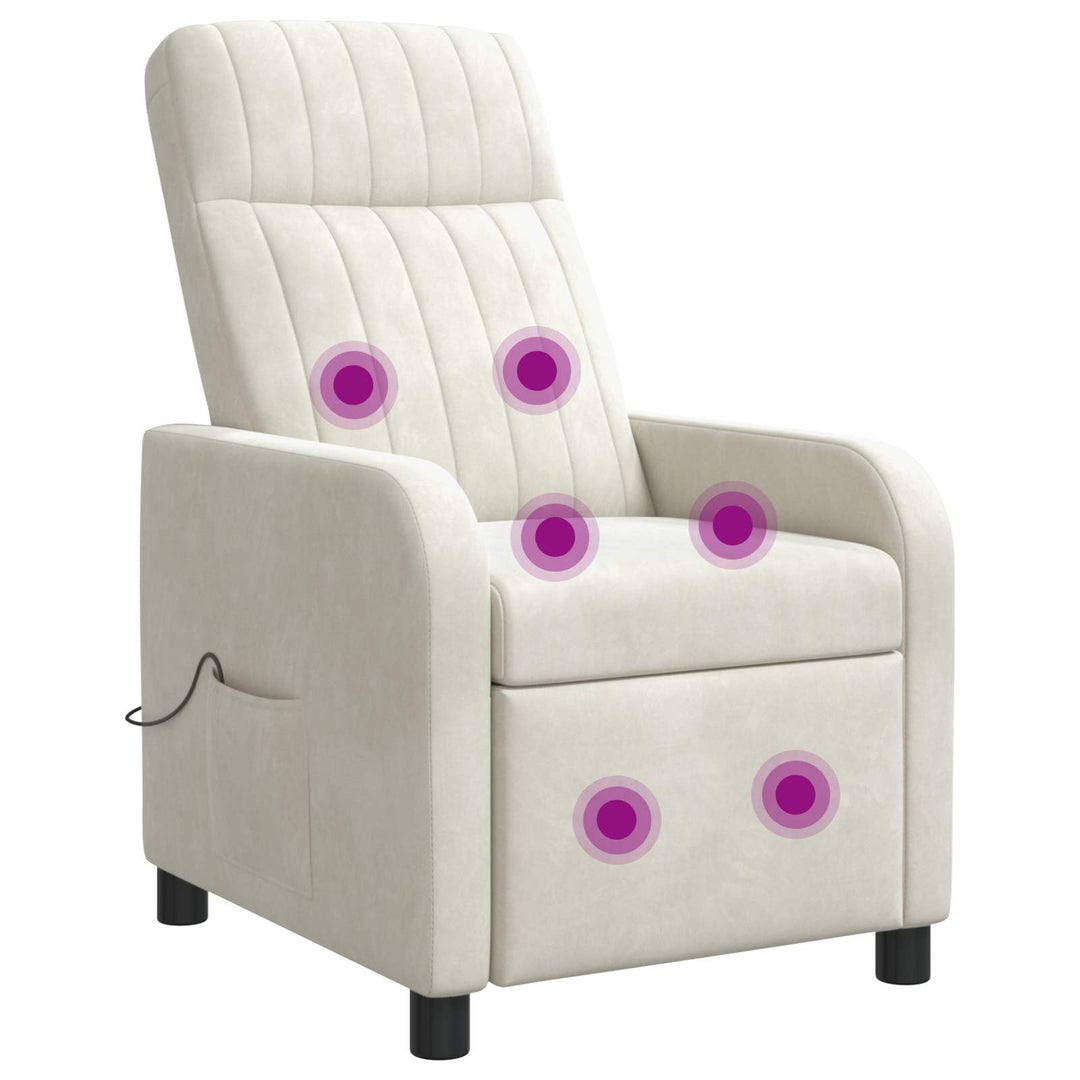 Massage Lænestol Cremefarvet Velour (V)