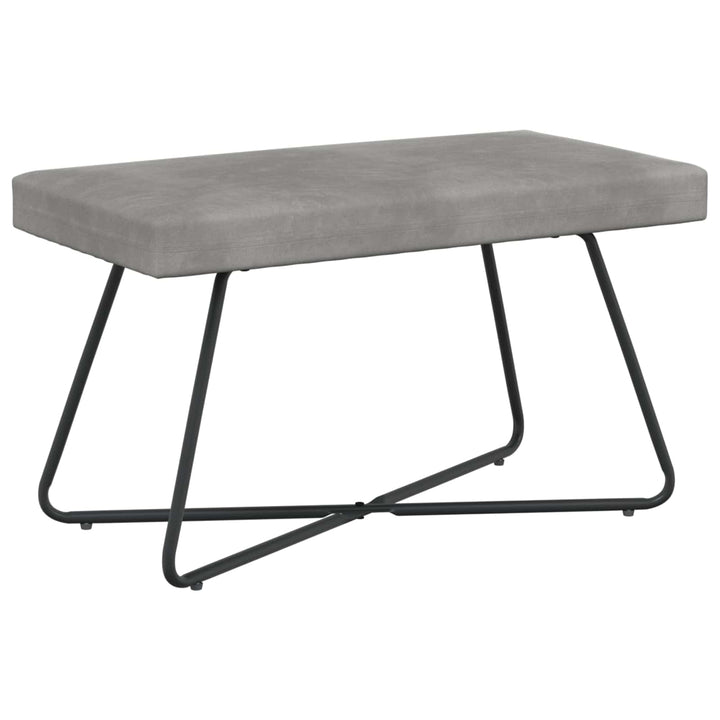 bænk Ensfarvet Lysegrå 80 x 40 x 45 cm Velour