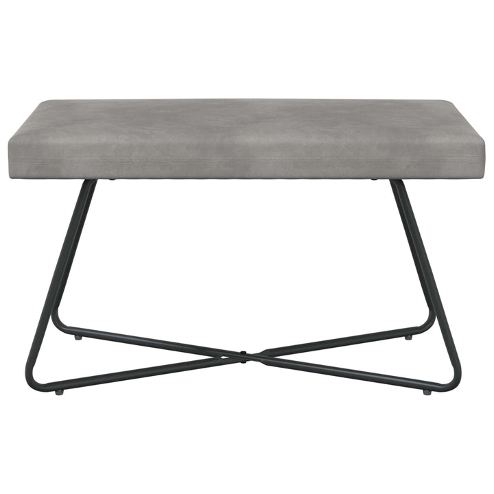 bænk Ensfarvet Lysegrå 80 x 40 x 45 cm Velour