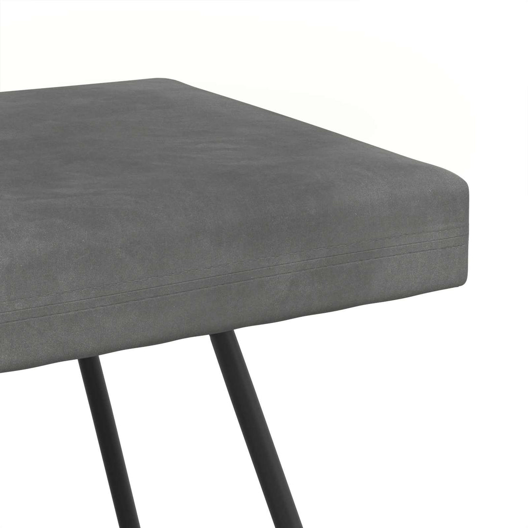 bænk Ensfarvet Mørkegrå 80 x 40 x 45 cm Velour
