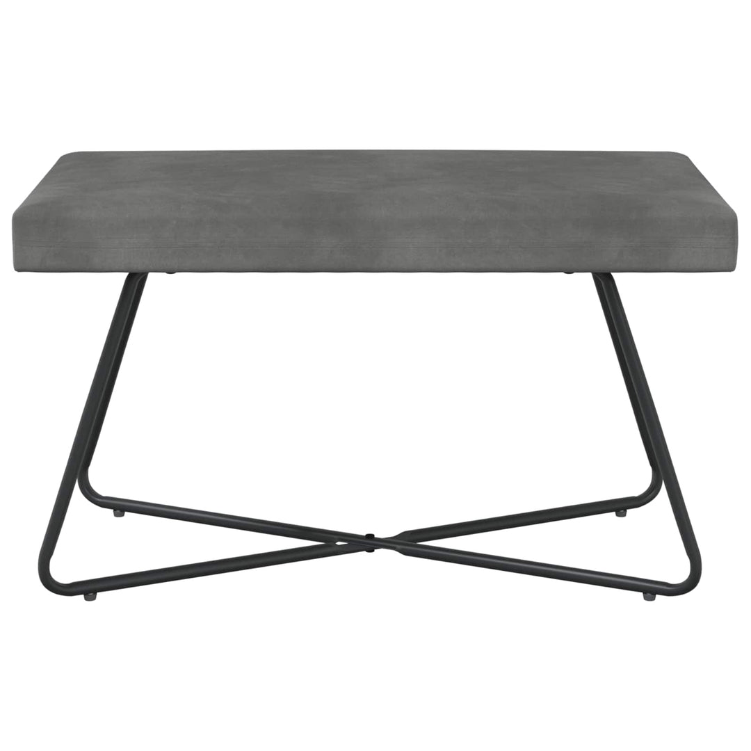bænk Ensfarvet Mørkegrå 80 x 40 x 45 cm Velour