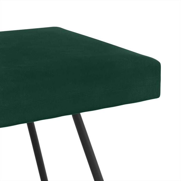 bænk Ensfarvet Mørkegrøn 80 x 40 x 45 cm Velour
