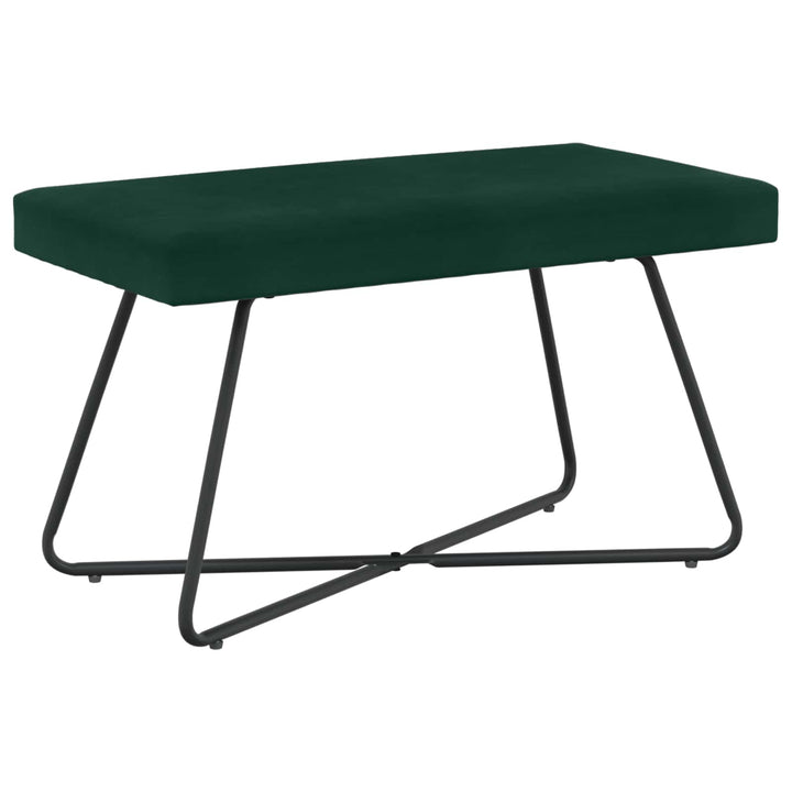 bænk Ensfarvet Mørkegrøn 80 x 40 x 45 cm Velour