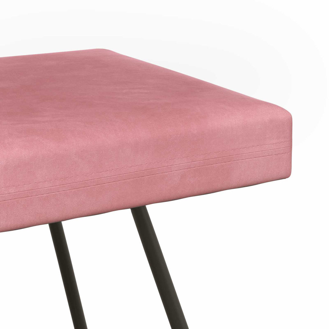 bænk Ensfarvet Lyserød 80 x 40 x 45 cm Velour