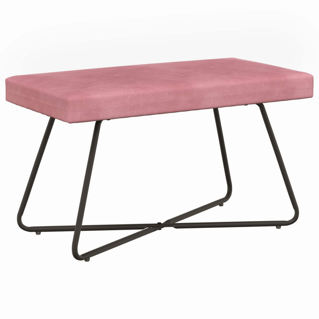 bænk Ensfarvet Lyserød 80 x 40 x 45 cm Velour