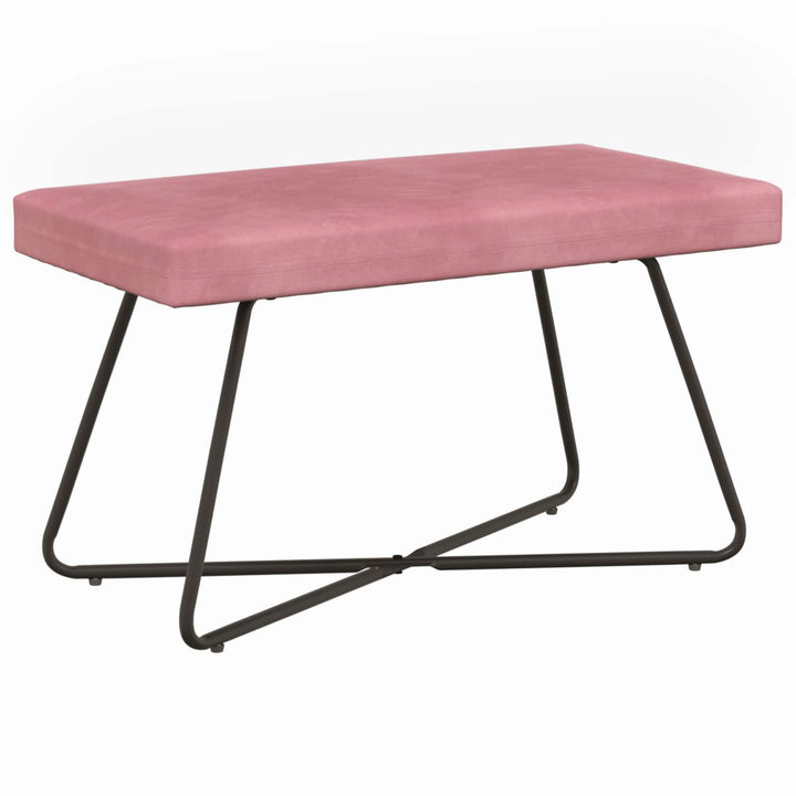 bænk Ensfarvet Lyserød 80 x 40 x 45 cm Velour
