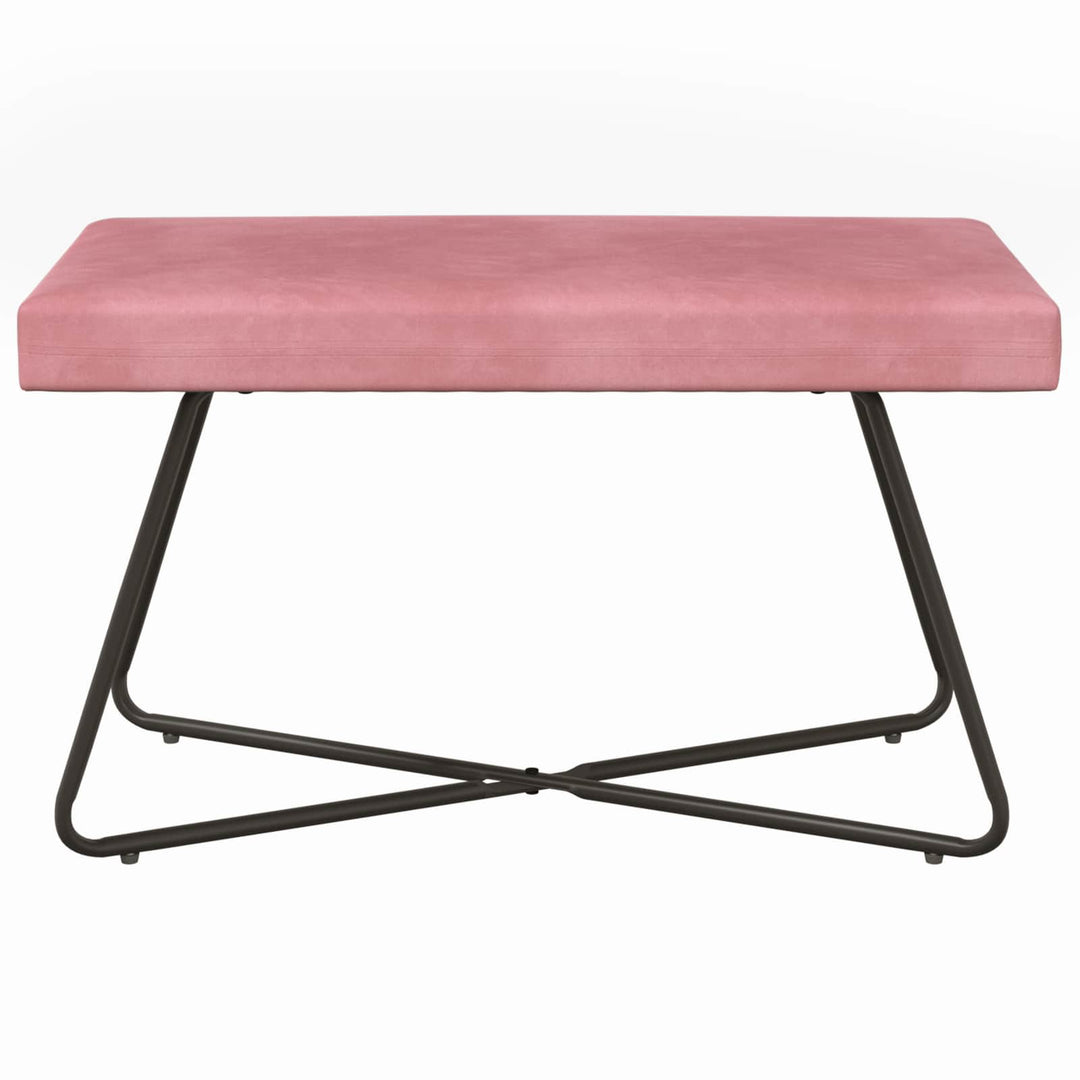 bænk Ensfarvet Lyserød 80 x 40 x 45 cm Velour