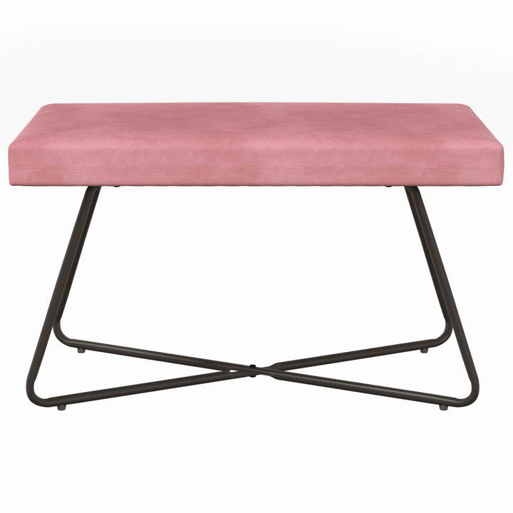 bænk Ensfarvet Lyserød 80 x 40 x 45 cm Velour