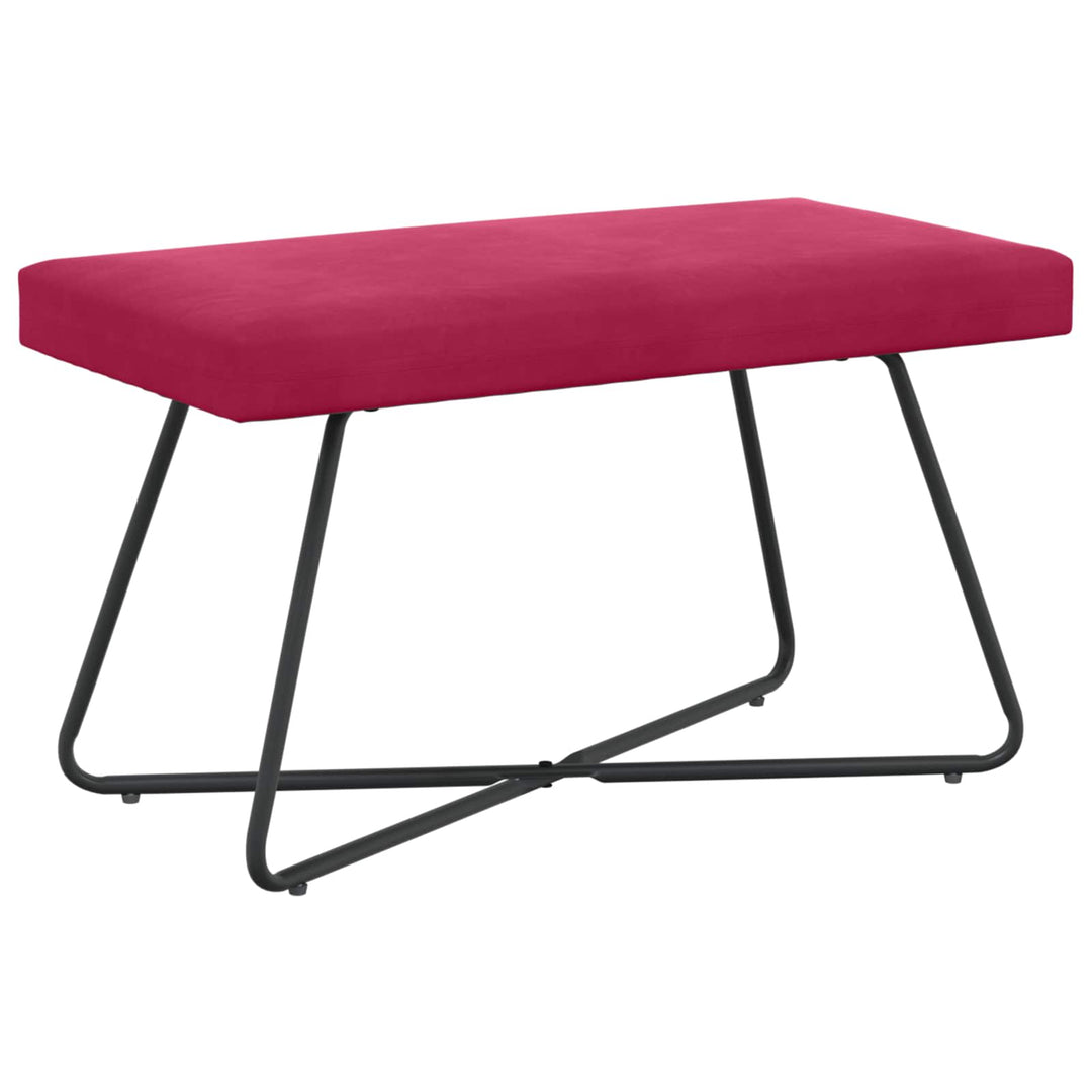 bænk Ensfarvet Vinrød 80 x 40 x 45 cm Velour