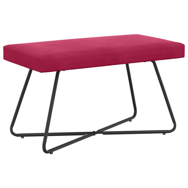 bænk Ensfarvet Vinrød 80 x 40 x 45 cm Velour