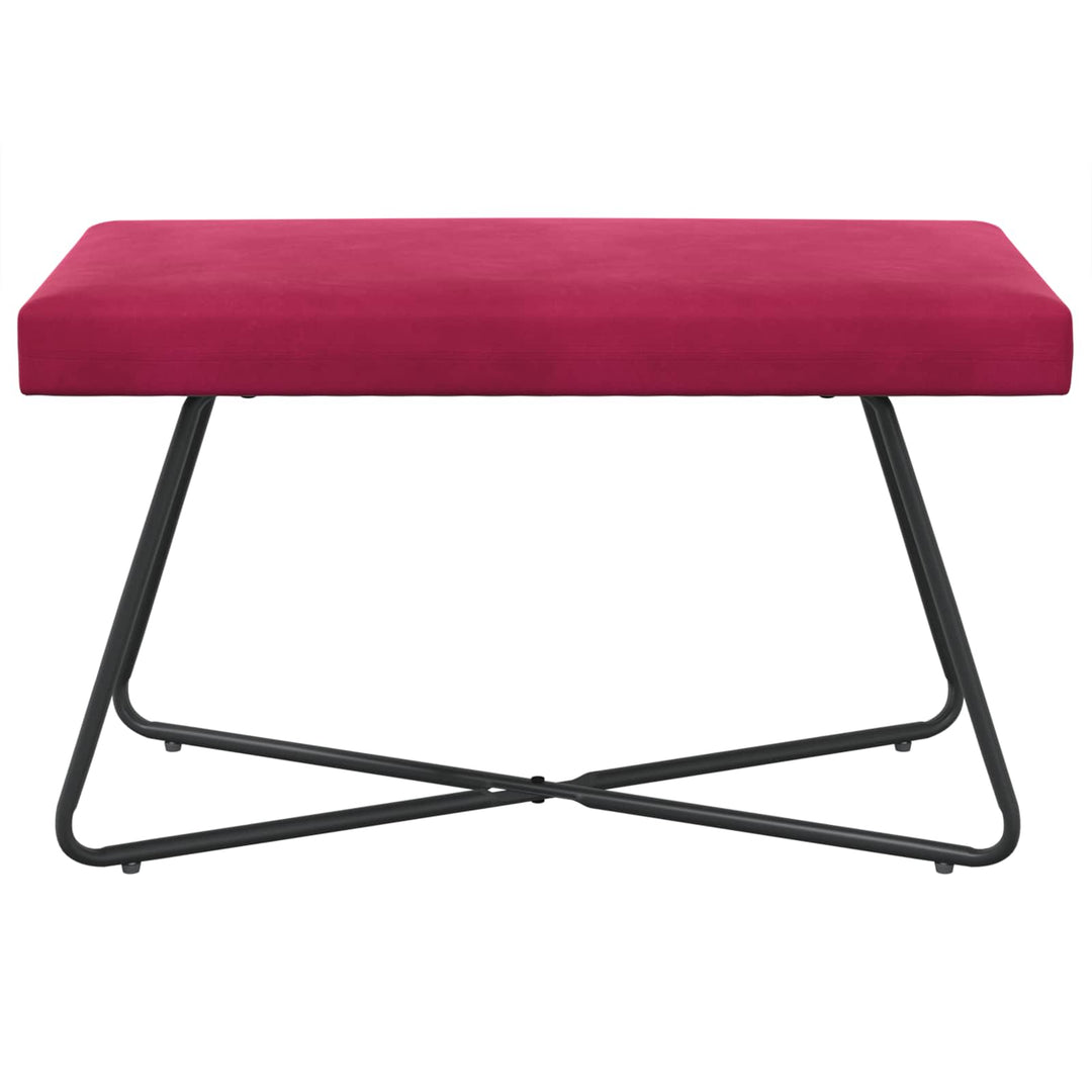 bænk Ensfarvet Vinrød 80 x 40 x 45 cm Velour