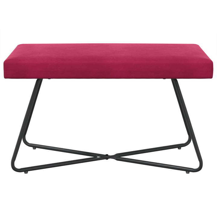 bænk Ensfarvet Vinrød 80 x 40 x 45 cm Velour