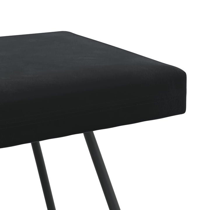 bænk Ensfarvet Sort 80 x 40 x 45 cm Velour