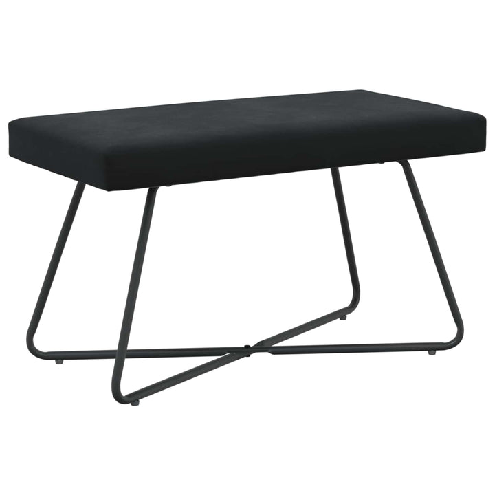 bænk Ensfarvet Sort 80 x 40 x 45 cm Velour