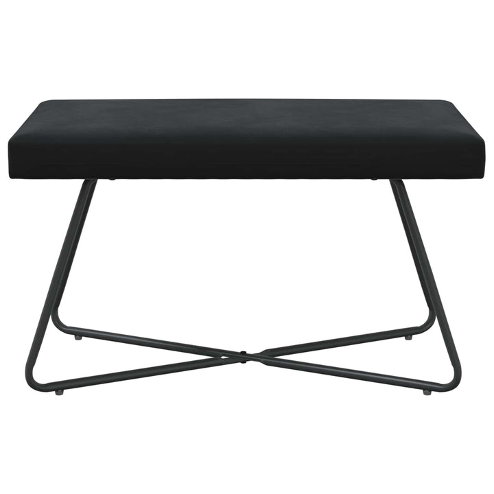 bænk Ensfarvet Sort 80 x 40 x 45 cm Velour