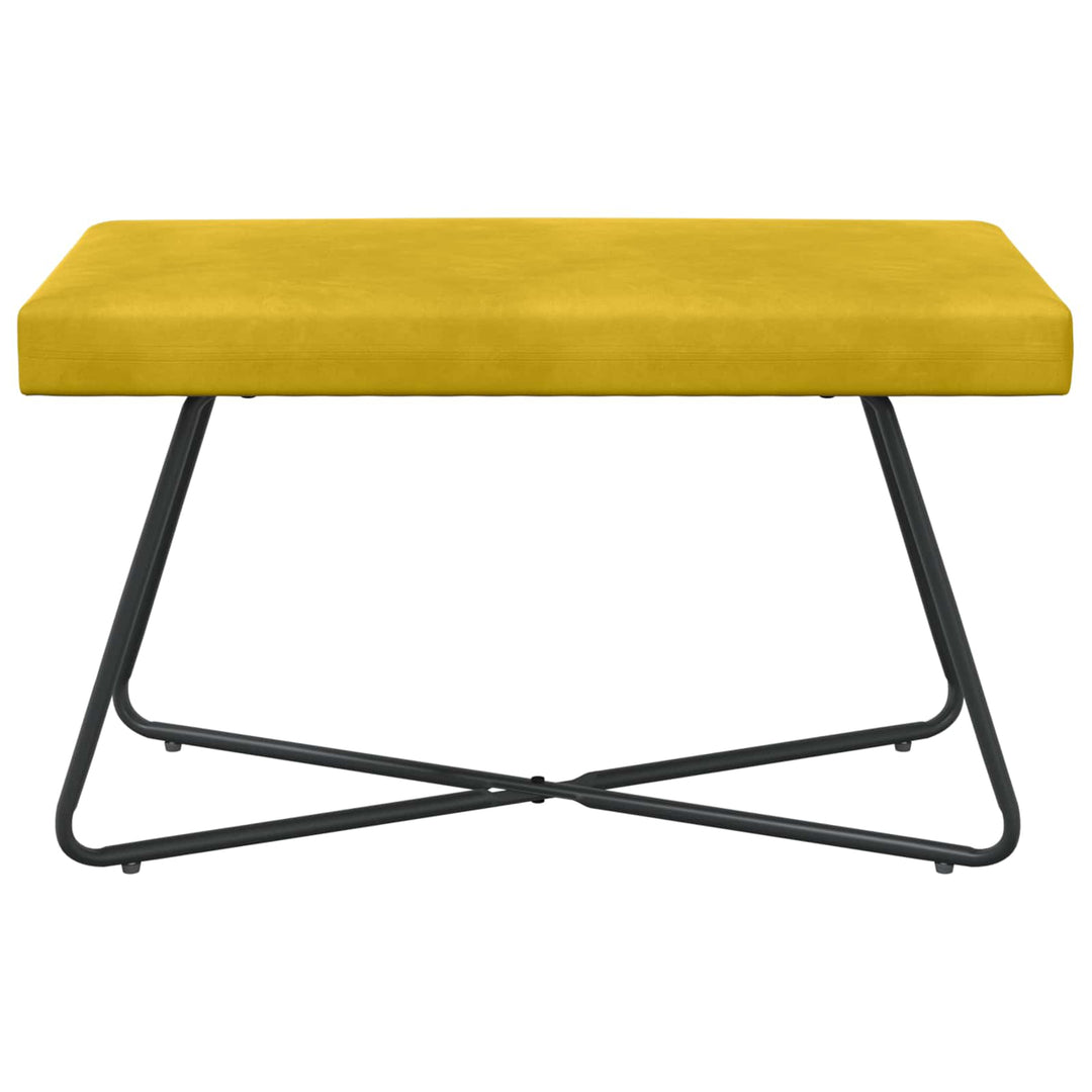 bænk Ensfarvet Gul 80 x 40 x 45 cm Velour