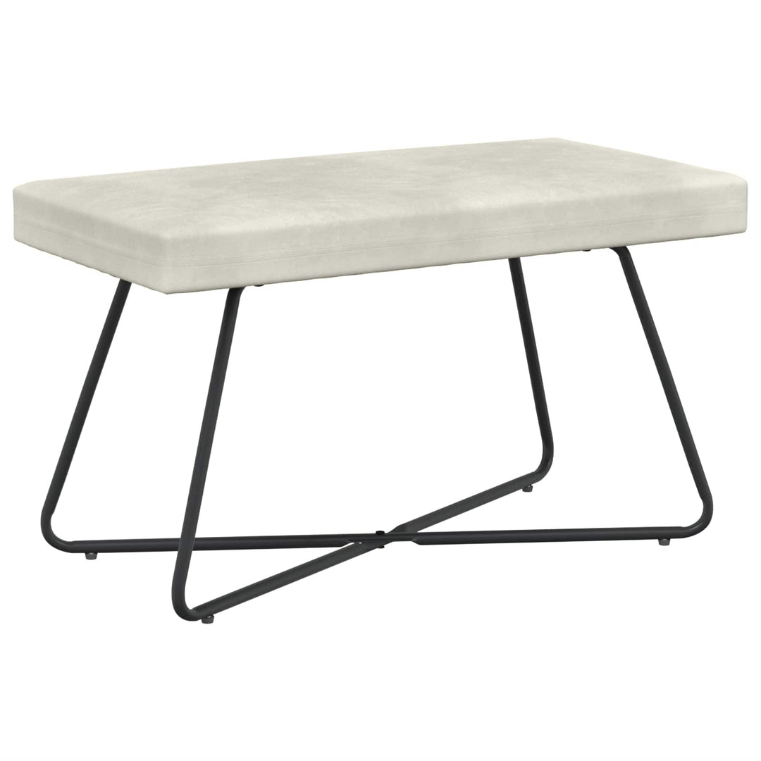 bænk Ensfarvet Cremefarvet 80 x 40 x 45 cm Velour