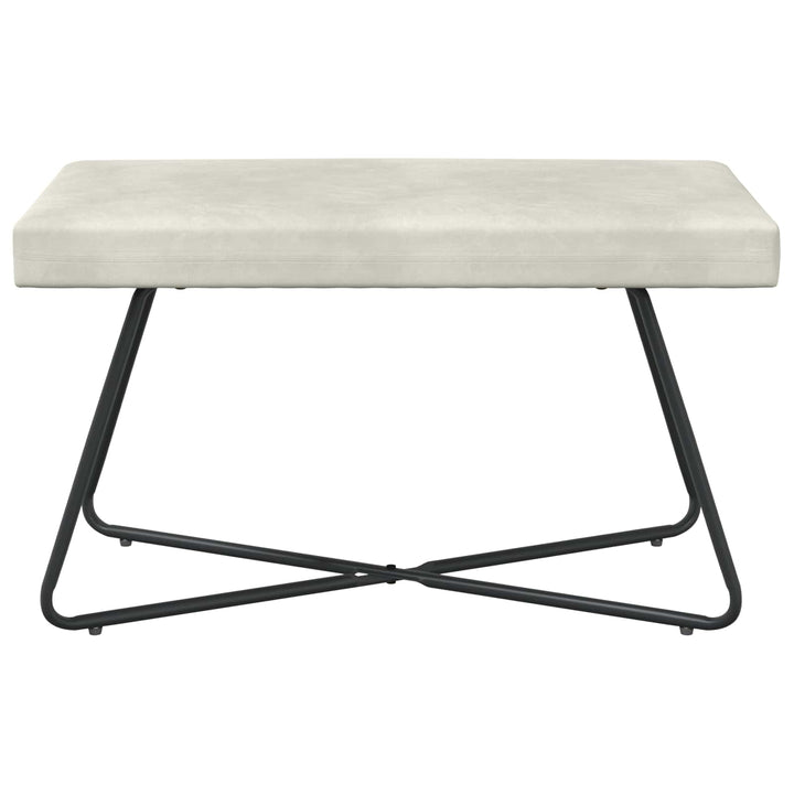 bænk Ensfarvet Cremefarvet 80 x 40 x 45 cm Velour