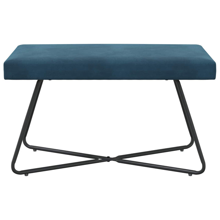 bænk Ensfarvet Blå 80 x 40 x 45 cm Velour
