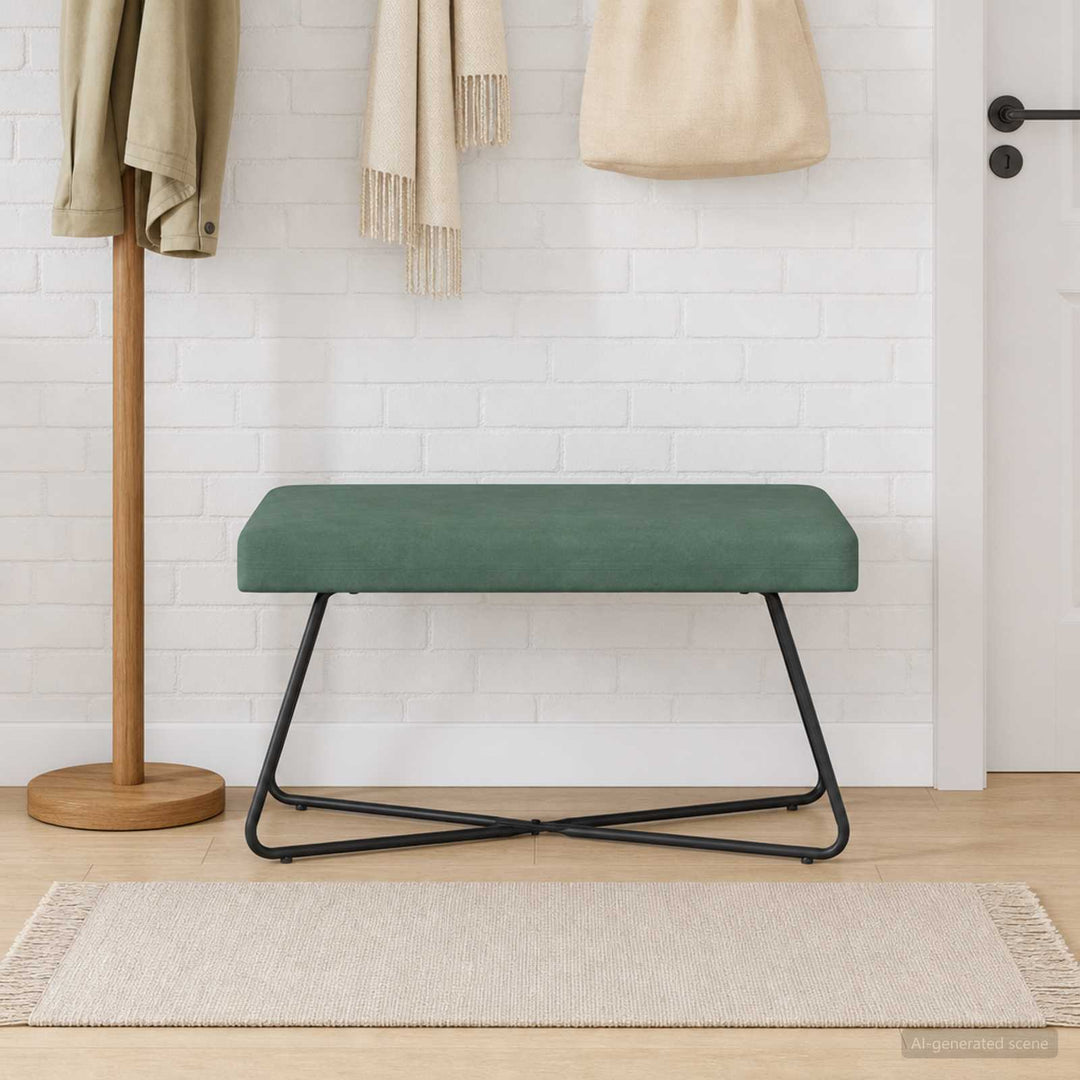 bænk Ensfarvet Havgrøn 80 x 40 x 45 cm Velour