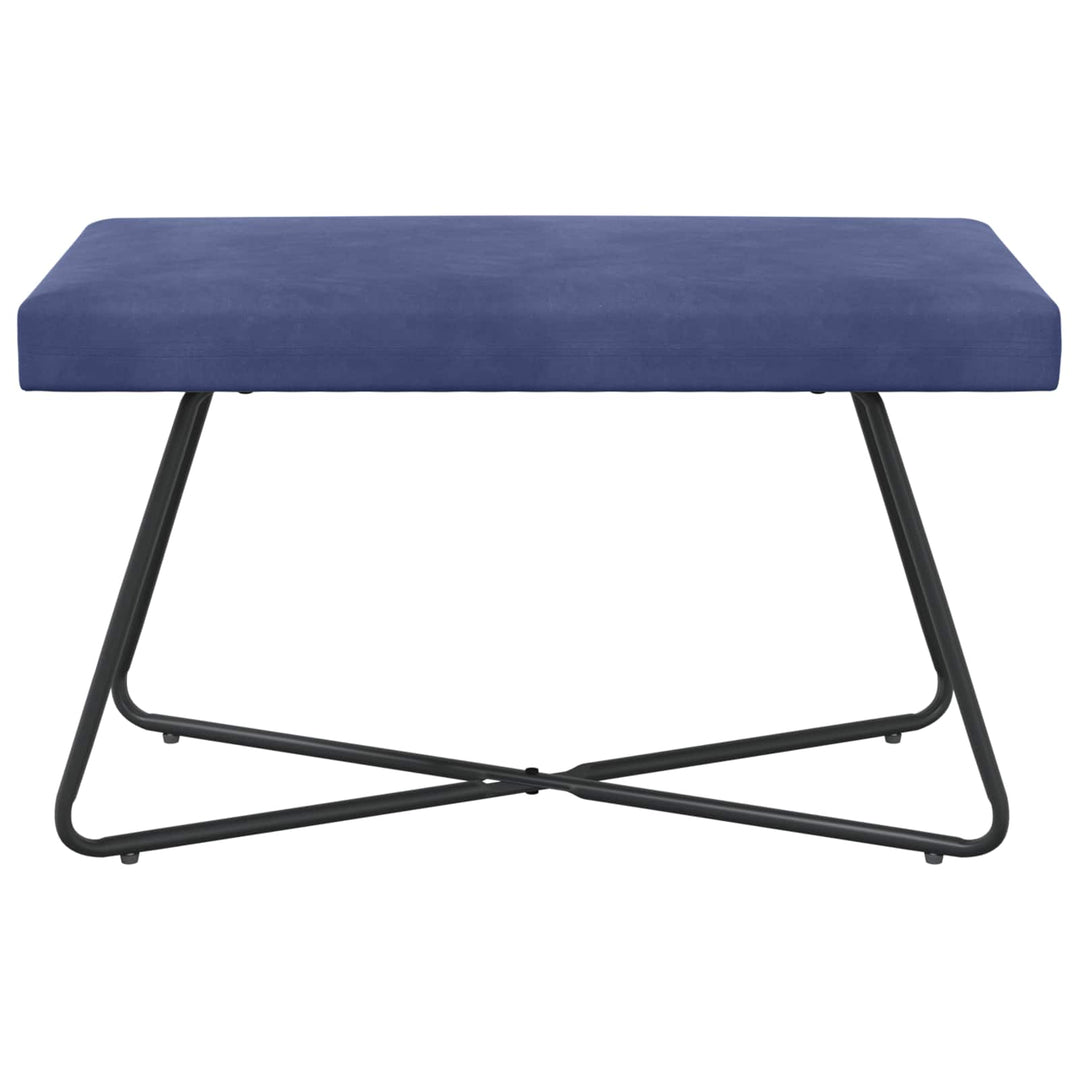 bænk Ensfarvet Politi blå 80 x 40 x 45 cm Velour