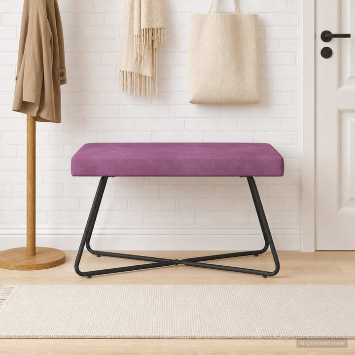 bænk Ensfarvet Lilla 80 x 40 x 45 cm Velour