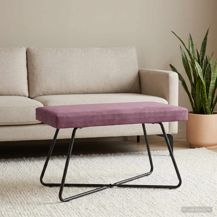 bænk Ensfarvet Lilla 80 x 40 x 45 cm Velour