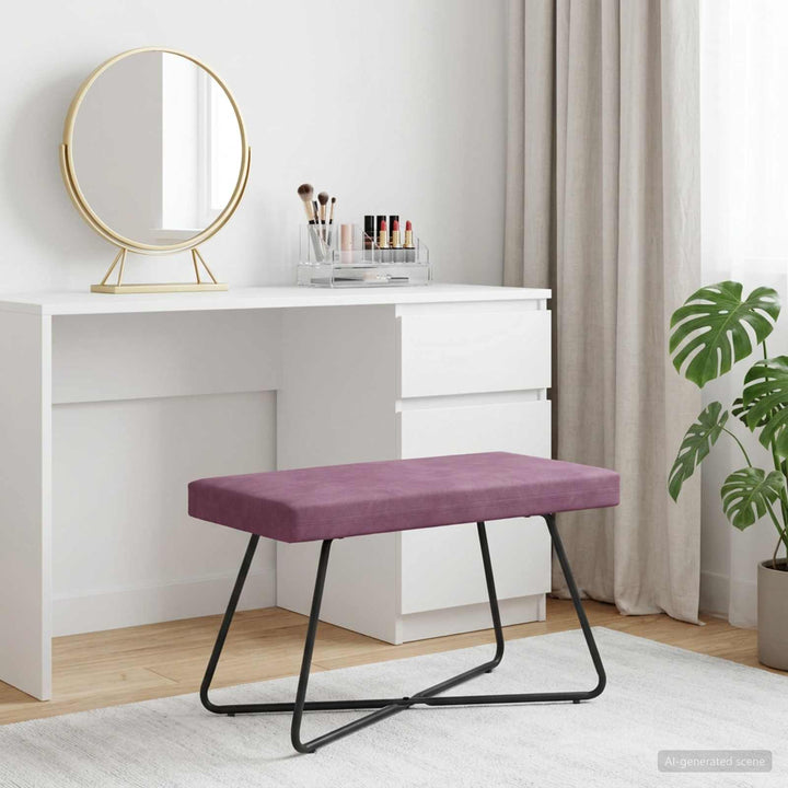 bænk Ensfarvet Lilla 80 x 40 x 45 cm Velour