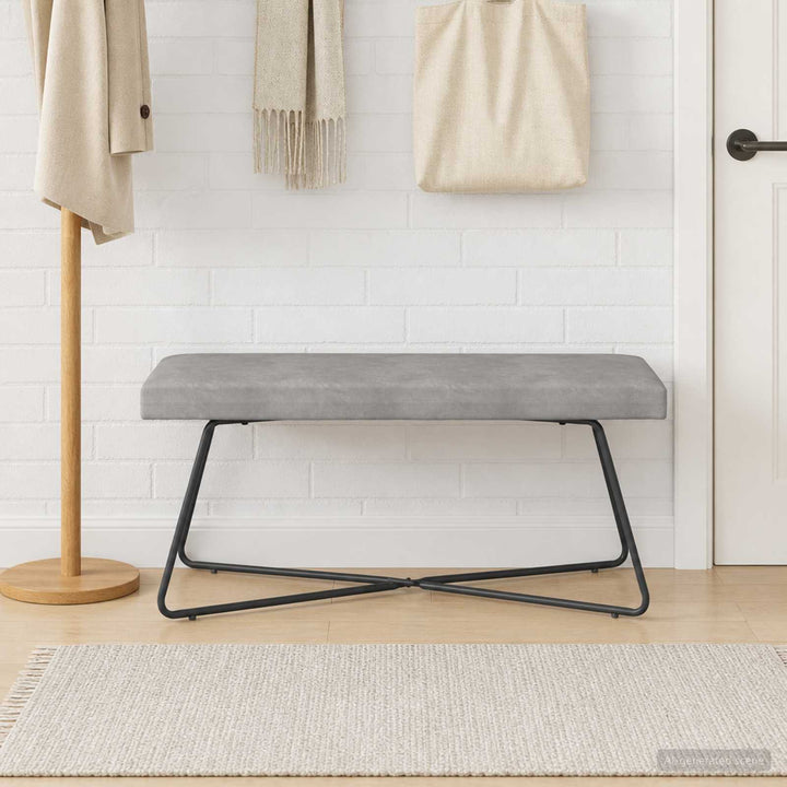 bænk Ensfarvet Lysegrå 110 x 40 x 45 cm Velour