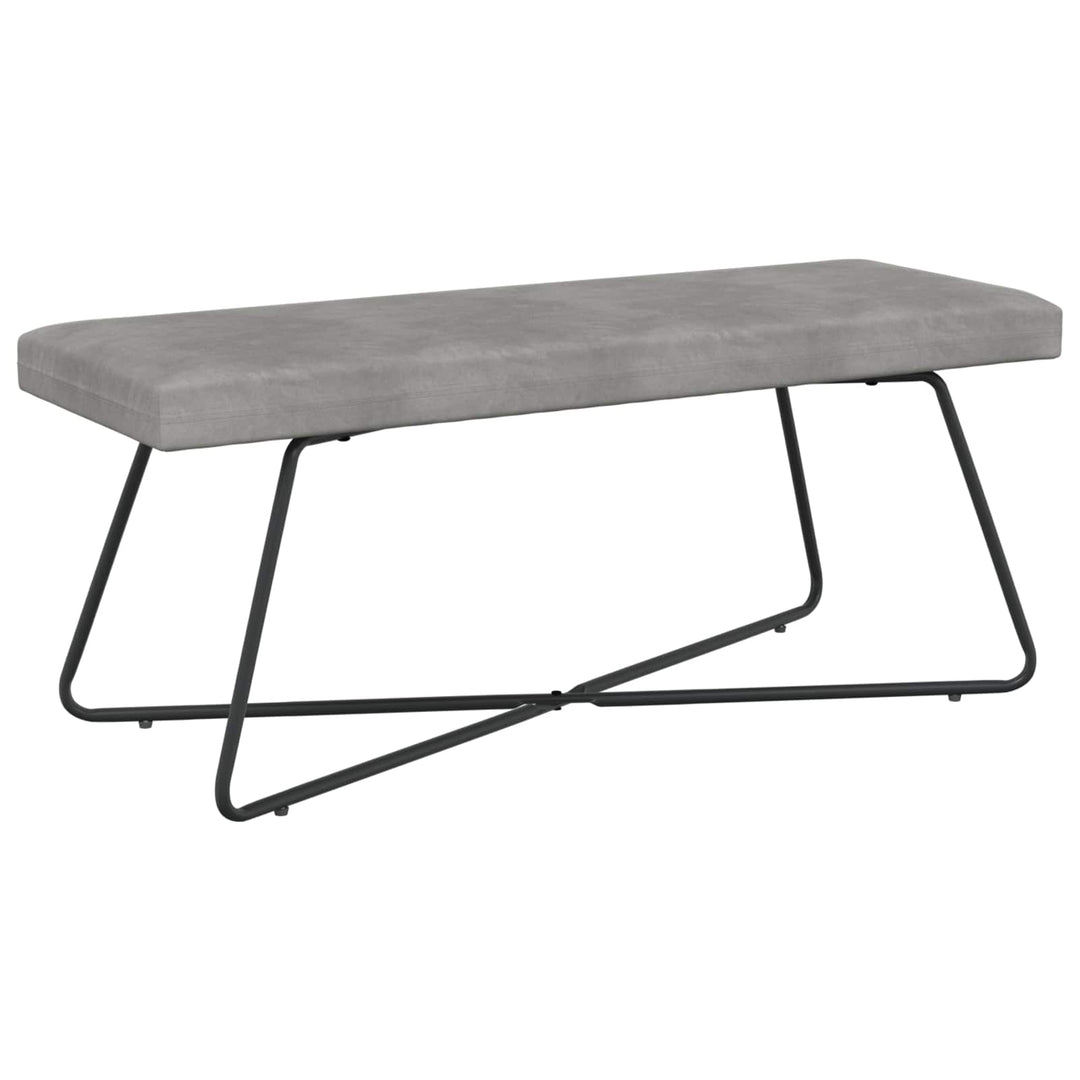 bænk Ensfarvet Lysegrå 110 x 40 x 45 cm Velour