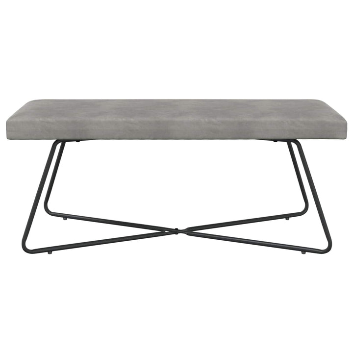 bænk Ensfarvet Lysegrå 110 x 40 x 45 cm Velour