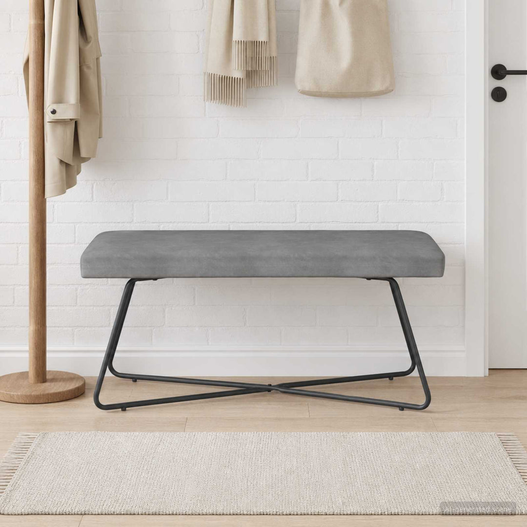 bænk Ensfarvet Mørkegrå 110 x 40 x 45 cm Velour
