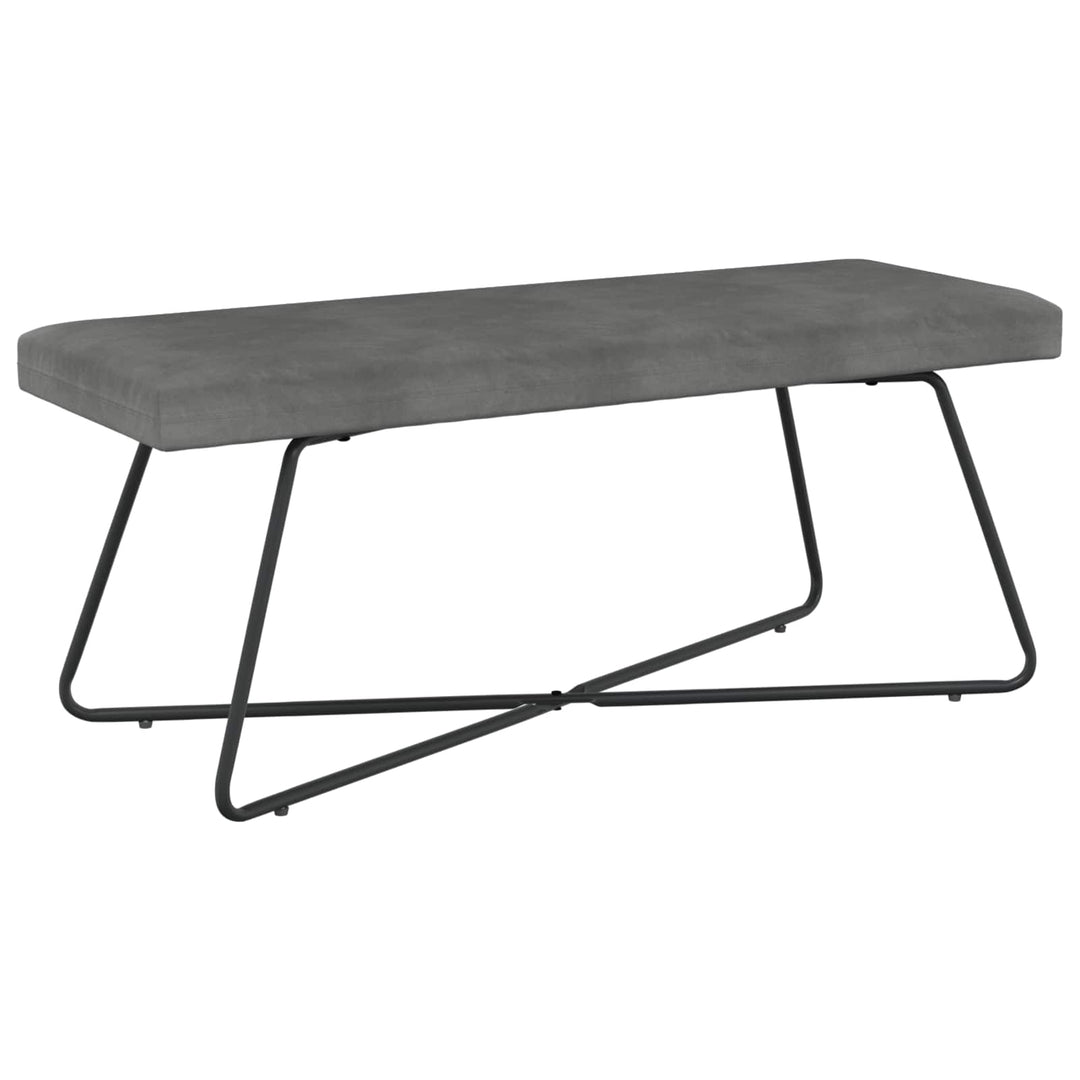 bænk Ensfarvet Mørkegrå 110 x 40 x 45 cm Velour