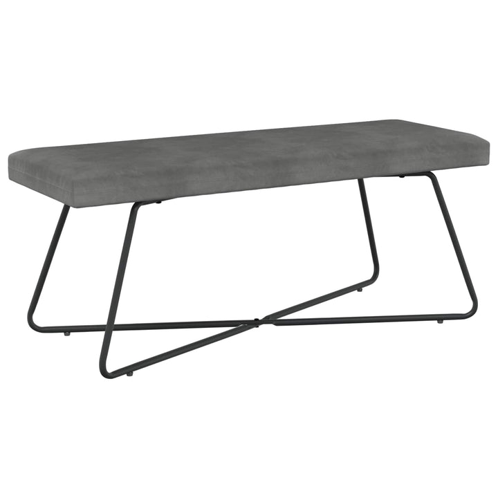 bænk Ensfarvet Mørkegrå 110 x 40 x 45 cm Velour