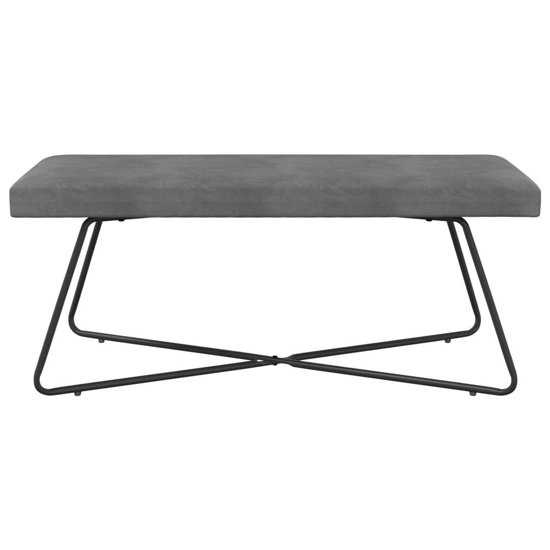 bænk Ensfarvet Mørkegrå 110 x 40 x 45 cm Velour