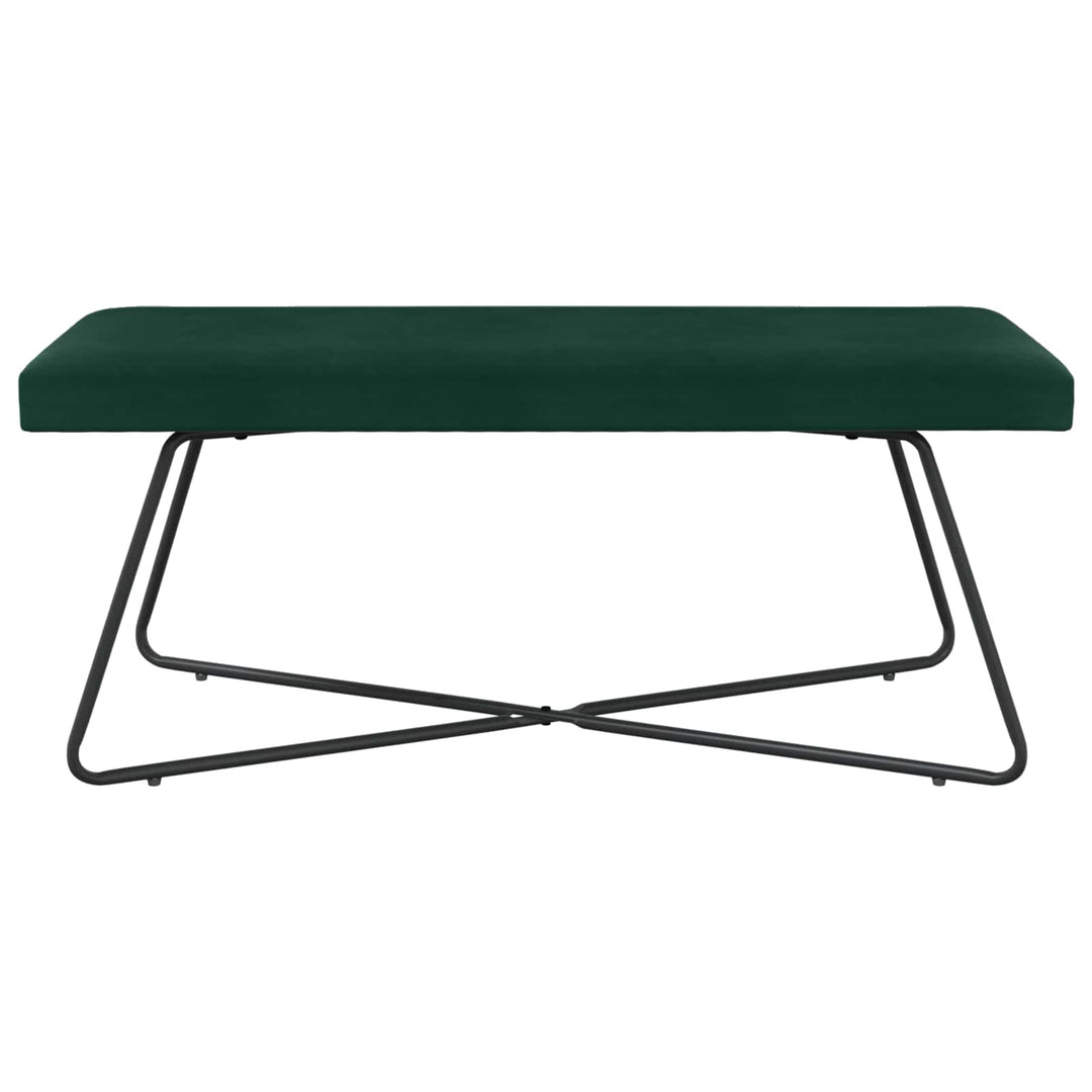 bænk Ensfarvet Mørkegrøn 110 x 40 x 45 cm Velour