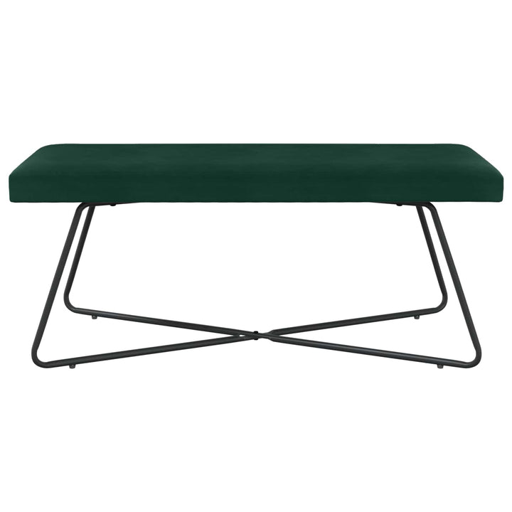 bænk Ensfarvet Mørkegrøn 110 x 40 x 45 cm Velour