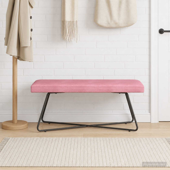bænk Ensfarvet Lyserød 110 x 40 x 45 cm Velour