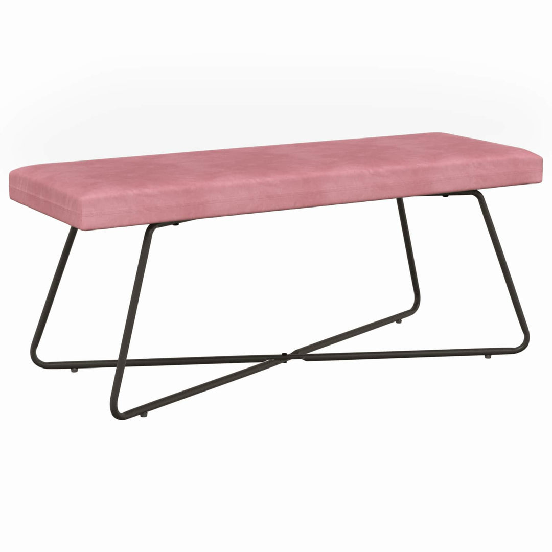 bænk Ensfarvet Lyserød 110 x 40 x 45 cm Velour