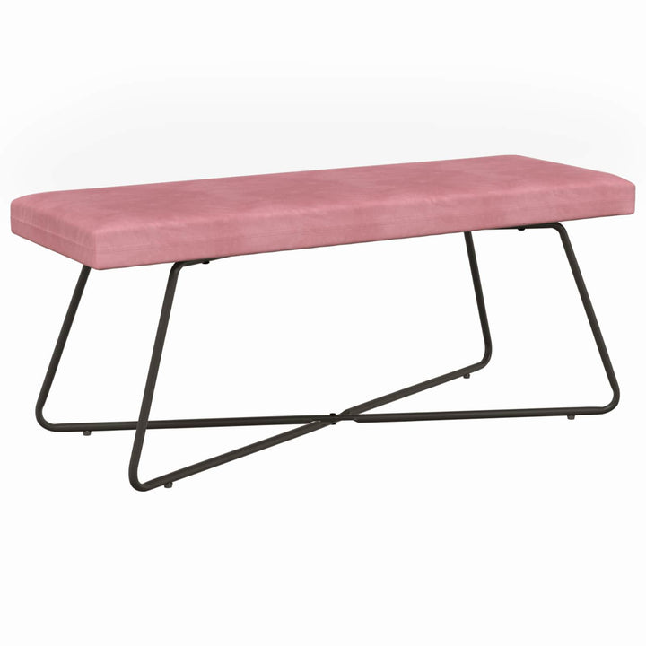 bænk Ensfarvet Lyserød 110 x 40 x 45 cm Velour