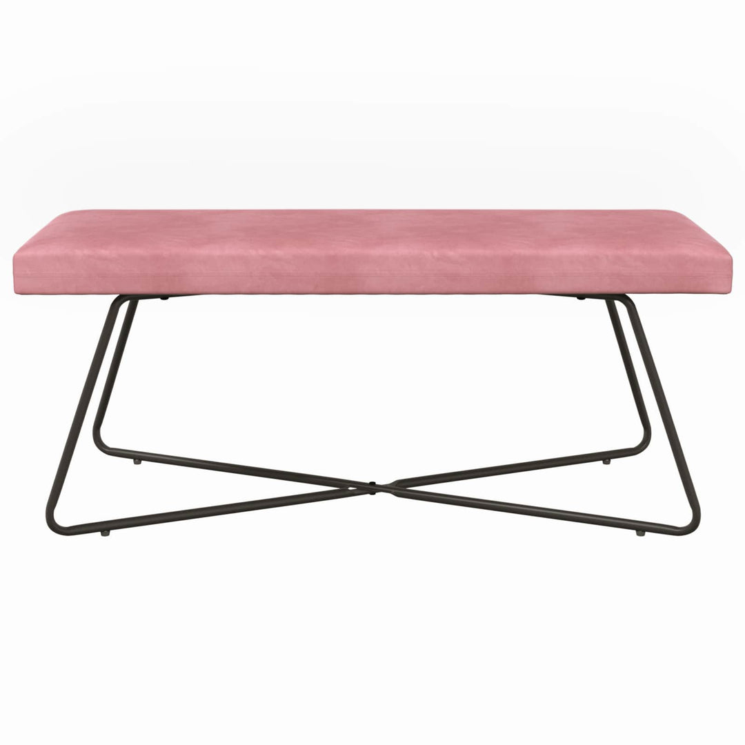 bænk Ensfarvet Lyserød 110 x 40 x 45 cm Velour